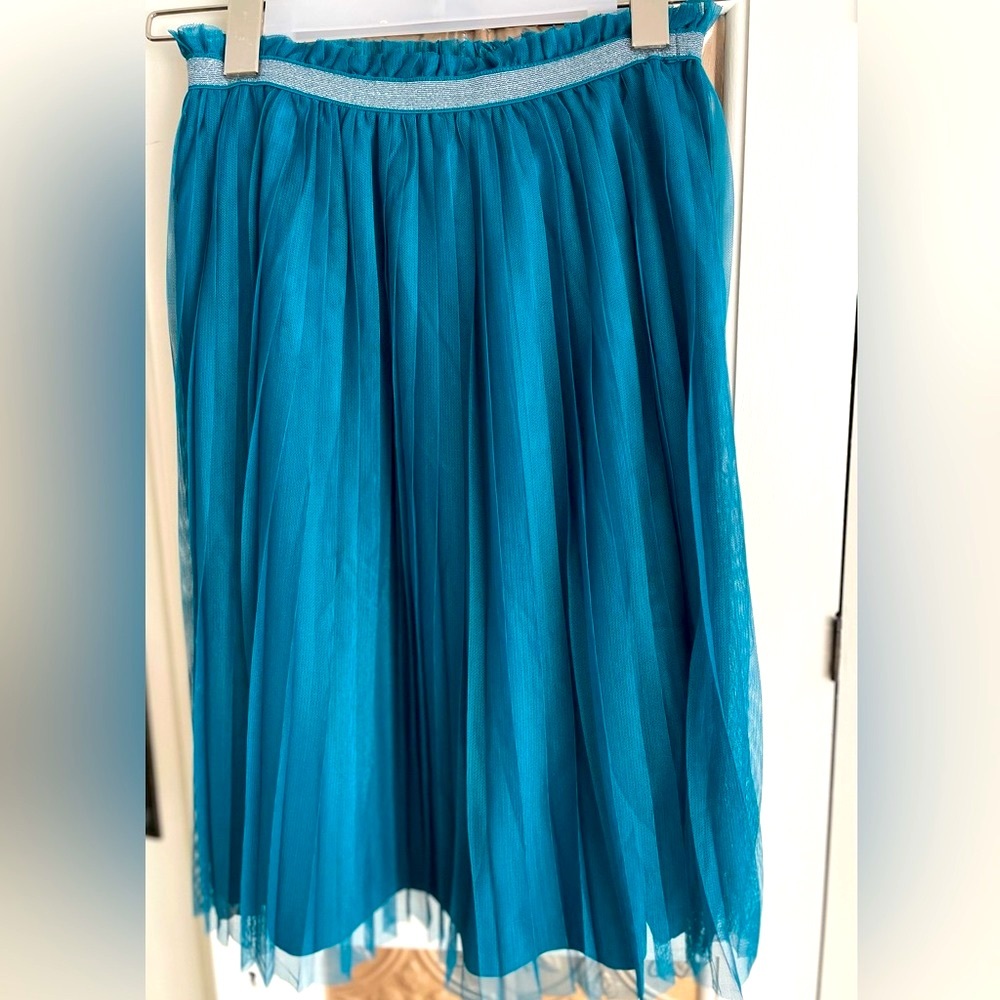 NWOT Hanna Andersson Girls Soft Tulle Cotton Jersey Skirt Teal Sz 10